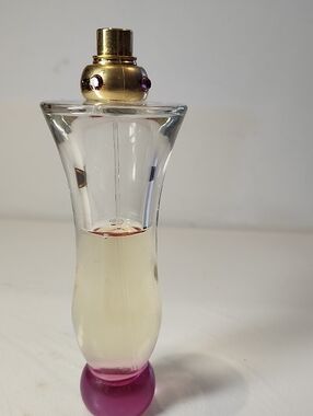 Versace  Perfume 50ml (30ml) Bottle with Gold-Tone Sprayer — Clear and Pink